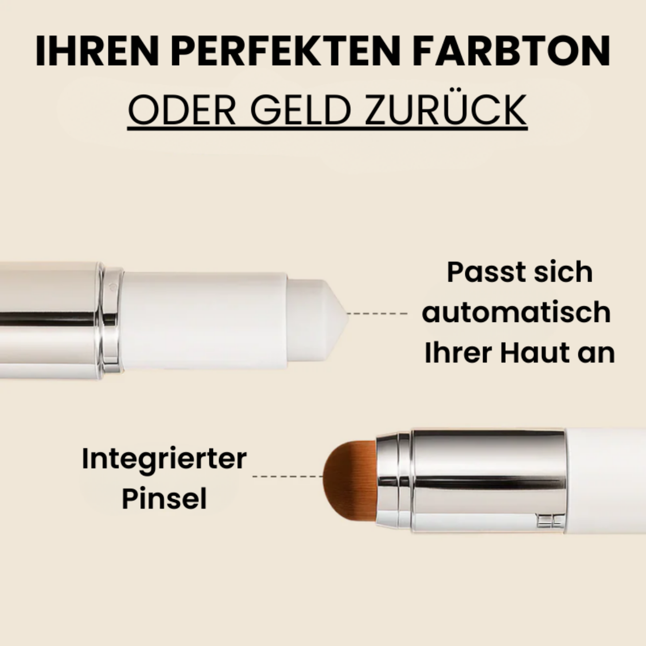 2-in-1 Foundation mit integriertem Pinsel